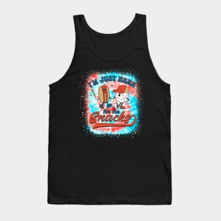 I'm Just Here For The Snacks Baseball 4th Of July Hot Dog Tank Top